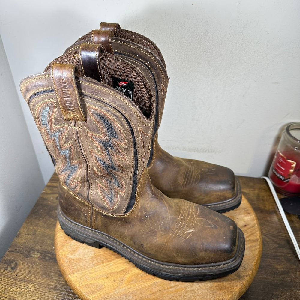 Red Wing Rio Flex 2204 Mens Brown Leather Square Toe Work Boots Size 9 D EH SR